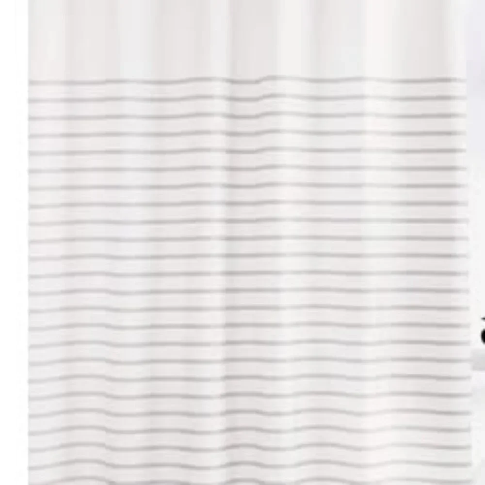 Kate Spade Grey Striped Shower Curtain